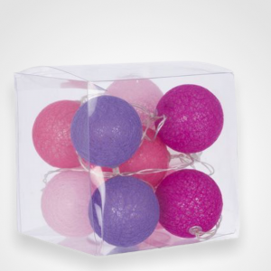 Guirnalda 10 bolas colores rosas